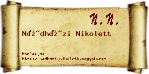 Nádházi Nikolett névjegykártya