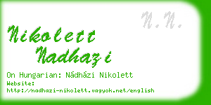 nikolett nadhazi business card
