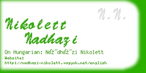 nikolett nadhazi business card